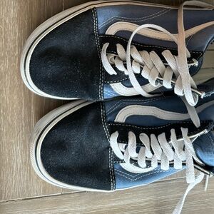 Vans Blue and Black Sneakers with White Laces